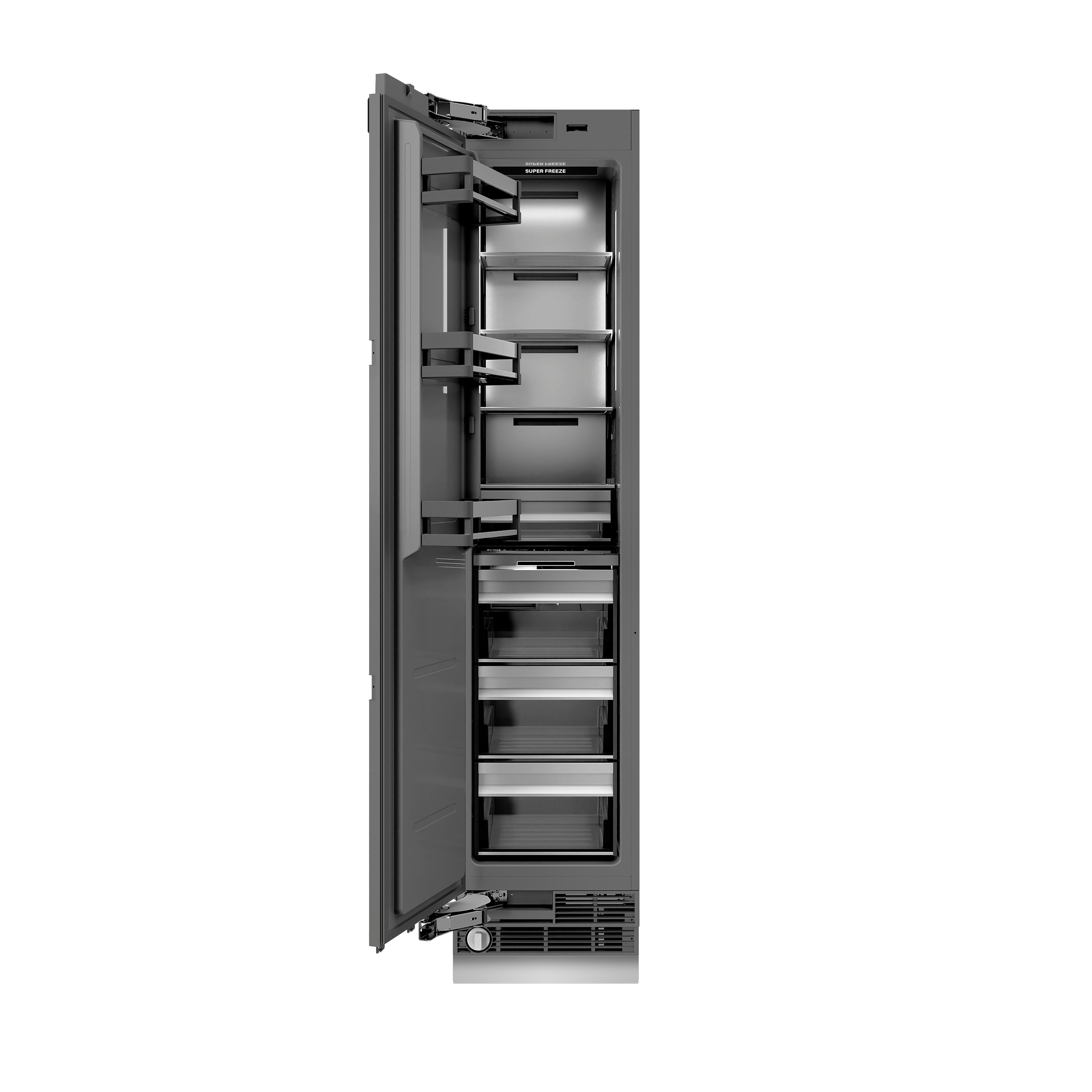 ZLINE Autograph Edition 18 in. 8.6 cu. ft. Panel Ready Left Hinge Column Freezer with Graphite Gray Interior and Matte Black Accents (RBCFVLZ-18-MB)