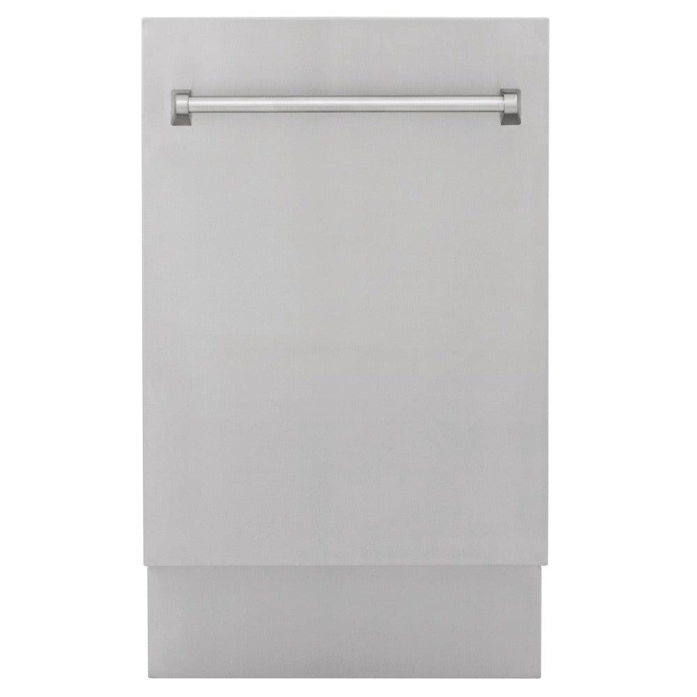 ZLINE 18 in. Tallac Series 3rd Rack Top Control Built-In Dishwasher in Stainless Steel and Traditional Handle, 51dBa (DWV-304-18)