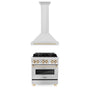 ZLINE 30" Autograph Edition Kitchen Package with Stainless Steel Dual Fuel Range and Range Hood with Polished Gold  Accents (2AKP-RARH30-G)