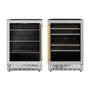 ZLINE Autograph Edition Kitchen Package with 24" Wine Cooler and 24" Beverage Fridge with Polished Gold  Accents(2AKP-RBV-RWV-G)