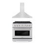ZLINE 36" Kitchen Package with Stainless Steel Gas Range and Convertible Vent Range Hood (2KP-SGRRH36)
