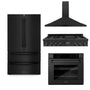 ZLINE Kitchen Package with Black Stainless Steel Refrigeration, 48 in. Rangetop, 48 in. Range Hood and 30 in. Single Wall Oven (4KPR-RTBRH48-AWS)