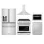 ZLINE Kitchen Package with Water and Ice Dispenser Refrigerator, 30" Gas Range, 30" Range Hood, Microwave Drawer, and 24" Tall Tub Dishwasher (5KPRW-SGRRH30-MWDWV)