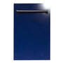ZLINE 18 in. Compact Blue Gloss Top Control Built-In Dishwasher with Stainless Steel Tub and Traditional Style Handle, 52dBa (DW-BG-18)