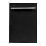 ZLINE 18 in. Dishwasher Panel in Black Matte with Modern Handle (DP-BLM-H-18)