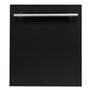 ZLINE 24 in. Top Control Dishwasher with Black Matte Panel and Modern Style Handle, 52dBa (DW-BLM-H-24)