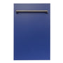ZLINE 18 in. Compact Blue Matte Top Control Built-In Dishwasher with Stainless Steel Tub and Traditional Style Handle, 52dBa (DW-BM-18)