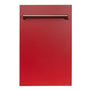 ZLINE 18 in. Dishwasher Panel in Red Matte with Traditional Handle (DP-RM-18)