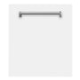 ZLINE 24 in. Top Control Dishwasher with Matte White Panel and Traditional Style Handle, 52dBa (DW-WM-24)