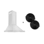 ZLINE 24" Convertible Wall Mount Range Hood in Stainless Steel with Set of 2 Charcoal Filters, LED lighting and Dishwasher-Safe Baffle Filters (KB-CF-24)