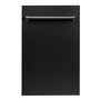 ZLINE 18 in. Compact Black Matte Top Control Built-In Dishwasher with Stainless Steel Tub and Traditional Style Handle, 52dBa (DW-BLM-18)