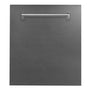 ZLINE 24 in. Top Control Built-In Dishwasher with Satin Stainless Steel Panel and Stainless Steel Tub with Traditional Style Handle, 52dBa (DW-SN-H-24)