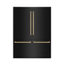 ZLINE Autograph Edition 60 in. 32.2 cu. ft. French Door Built-In Bottom Freezer Refrigerator with Water Dispenser and Ice Maker in Black Stainless Steel with Champagne Bronze Accents (RBIVZ-BS-60-CB)