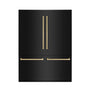 ZLINE Autograph Edition 60 in. 32.2 cu. ft. French Door Built-In Bottom Freezer Refrigerator with Water Dispenser and Ice Maker in Black Stainless Steel with Polished Gold Accents (RBIVZ-BS-60-G)