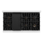 ZLINE Autograph Edition 48 in. 6.7 cu. ft. Classic Double Oven Gas Range with 8 Burner Cooktop in DuraSnow® Stainless Steel with White Matte Doors and Polished Gold Accents (CGRSZ-WM-48-G)
