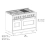 ZLINE Autograph Edition 48 in. 6.7 cu. ft. Classic Double Oven Dual Fuel Range with 8 Burner Gas Cooktop in Stainless Steel with Black Matte Doors and Polished Gold Accents (CDRZ-BLM-48-G)