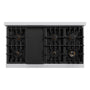 ZLINE Autograph Edition 48 in. 6.7 cu. ft. Classic Double Oven Dual Fuel Range with 8 Burner Gas Cooktop in Stainless Steel with Black Matte Doors and Polished Gold Accents (CDRZ-BLM-48-G)