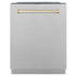ZLINE Autograph Edition 24" 3rd Rack Top Touch Control Tall Tub Dishwasher in DuraSnow Stainless Steel with Accent Handle, 45dBa (DWMTZ-SN-24)