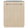 ZLINE Autograph Edition 24" Monument Series 3rd Rack Top Touch Control Tall Tub Dishwasher in Custom Panel Ready with Champagne Bronze Handle, 45dBa (DWMTZ-24-CB)