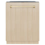 ZLINE Autograph Edition 24" Monument Series 3rd Rack Top Touch Control Tall Tub Dishwasher in Custom Panel Ready with Polished Gold Handle, 45dBa (DWMTZ-24-G)