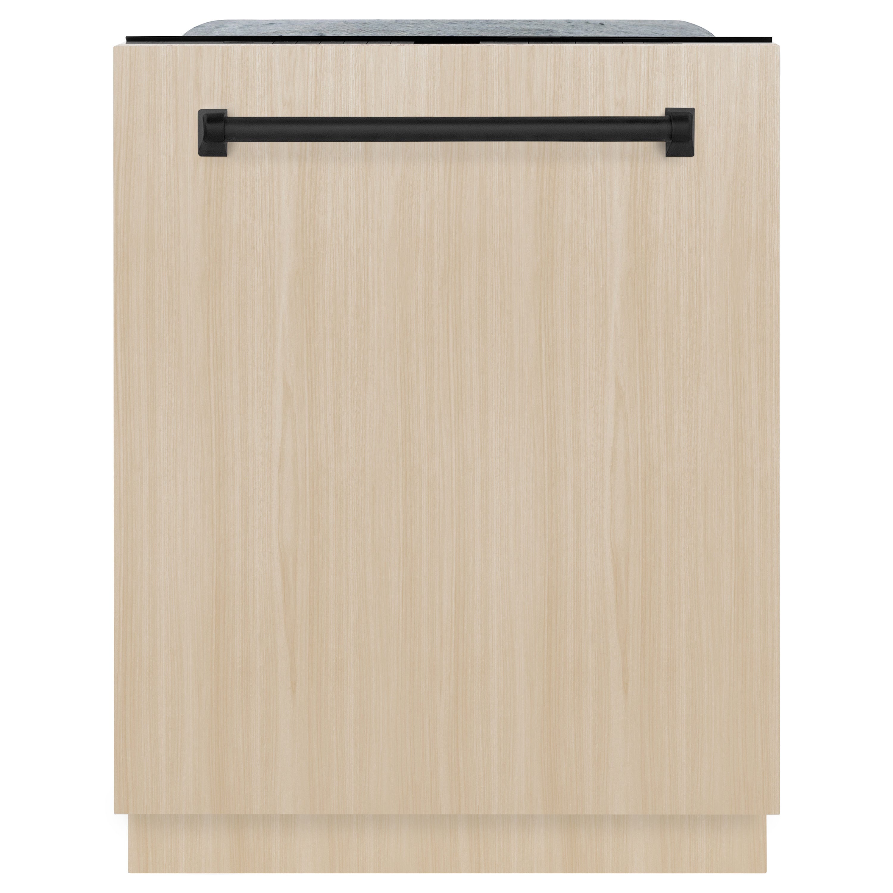 ZLINE Autograph Edition 24" Monument Series 3rd Rack Top Touch Control Tall Tub Dishwasher in Custom Panel Ready with Matte Black Handle, 45dBa (DWMTZ-24-MB)