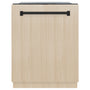 ZLINE Autograph Edition 24" Monument Series 3rd Rack Top Touch Control Tall Tub Dishwasher in Custom Panel Ready with Matte Black Handle, 45dBa (DWMTZ-24-MB)