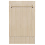 ZLINE Autograph Edition 18” Tallac Series 3rd Rack Top Control Dishwasher in Custom Panel Ready with Champagne Bronze Handle, 51dBa (DWVZ-18-CB)