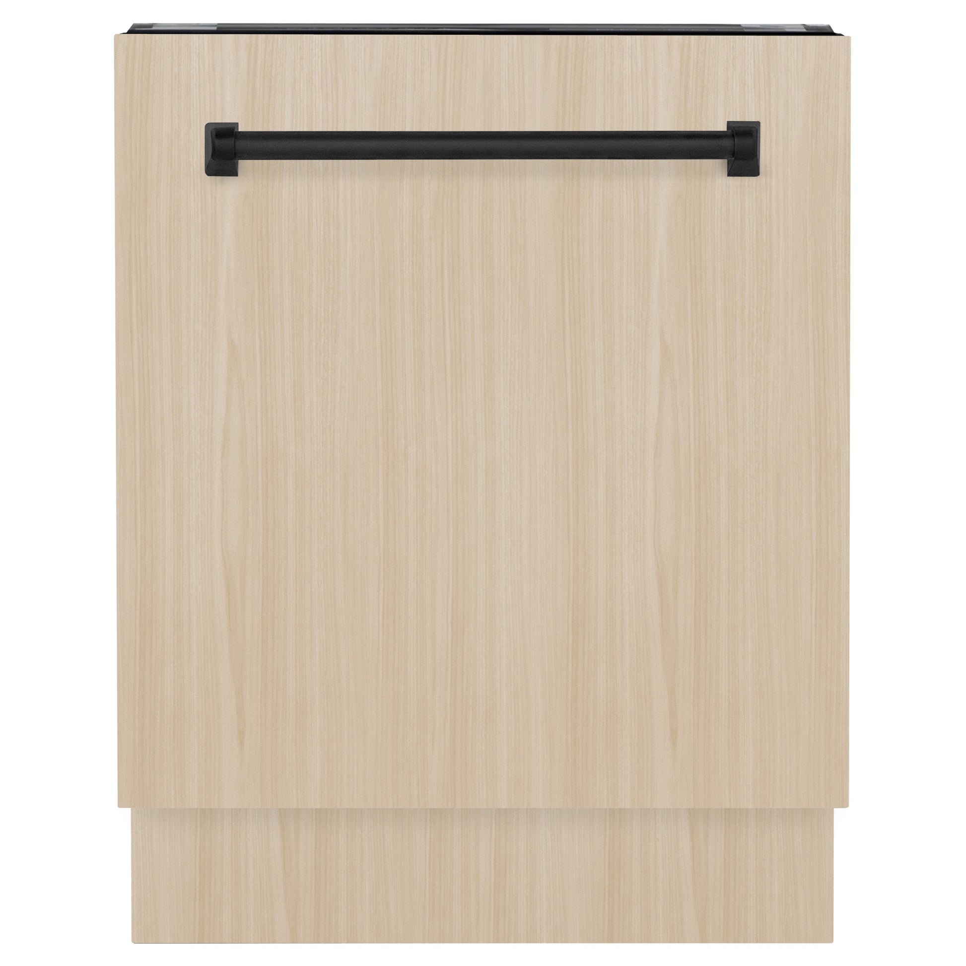ZLINE Autograph Edition 24" Tallac Series 3rd Rack Top Control Built-In Tall Tub Dishwasher in Custom Panel Ready with Matte Black Handle, 51dBa (DWVZ-24-MB)