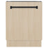 ZLINE Autograph Edition 24" Tallac Series 3rd Rack Top Control Built-In Tall Tub Dishwasher in Custom Panel Ready with Matte Black Handle, 51dBa (DWVZ-24-MB)