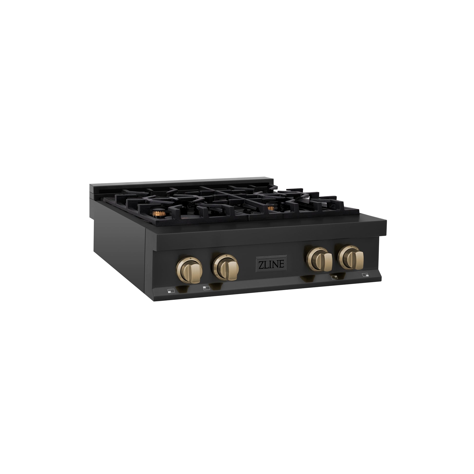 ZLINE Autograph Edition ZLINE Autograph Edition 30" Porcelain Rangetop with 4 Gas Burners in Black Stainless Steel and Champagne Bronze Accents (RTBZ-30-CB)30 in. Porcelain Rangetop with 4 Gas Burners in Black Stainless Steel and Accents (RTBZ-30)