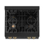 ZLINE Autograph Edition ZLINE Autograph Edition 30" Porcelain Rangetop with 4 Gas Burners in Black Stainless Steel and Champagne Bronze Accents (RTBZ-30-CB)30 in. Porcelain Rangetop with 4 Gas Burners in Black Stainless Steel and Accents (RTBZ-30)