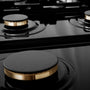 ZLINE Autograph Edition 36" Porcelain Rangetop with 6 Gas Burners in Fingerprint Resistant Stainless Steel and Matte Black Accents (RTSZ-36-MB)