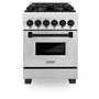 ZLINE Autograph Edition 24 in. 2.8 cu. ft. Legacy Dual Fuel Range with 4 Burner Gas Cooktop and Electric Convection Oven in Stainless Steel and Matte Black Accents (RAZ-24-MB)