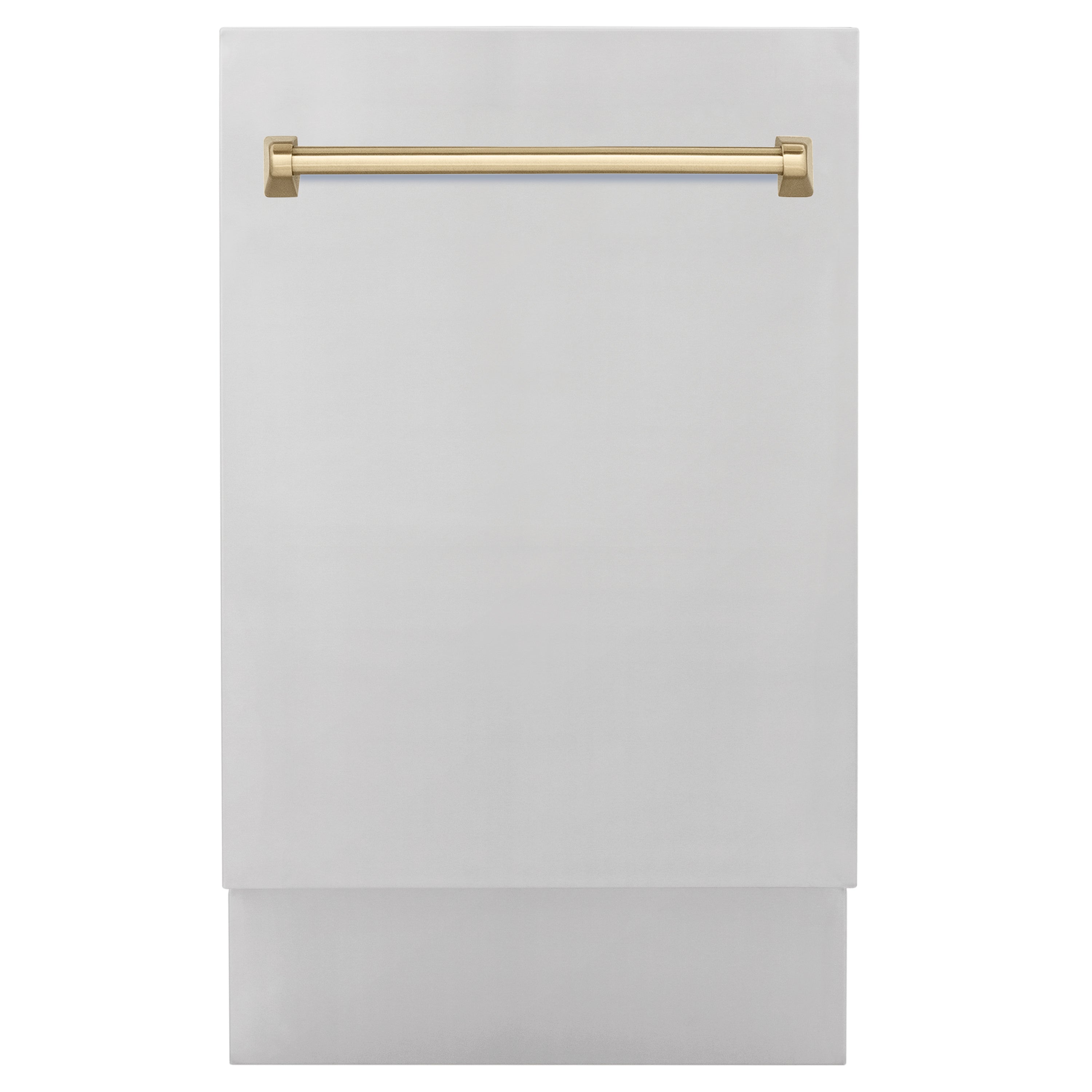ZLINE Autograph Edition 18” Tallac Series 3rd Rack Top Control Built-In Dishwasher in Stainless Steel with Champagne Bronze Handle, 51dBa (DWVZ-304-18-CB)