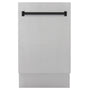 ZLINE Autograph Edition 18” Tallac Series 3rd Rack Top Control Built-In Dishwasher in Stainless Steel with Matte Black Handle, 51dBa (DWVZ-304-18-MB)