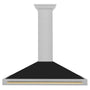ZLINE Autograph Edition 48 in. Convertible Satin Stainless Steel Wall Mount Range Hood with Black Matte Shell and Champagne Bronze Handle (KB4SNZ-BLM48-CB)