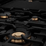 ZLINE 48" Porcelain Gas Stovetop in Black Stainless with 7 Gas Burners and Griddle (RTB-BR-48)