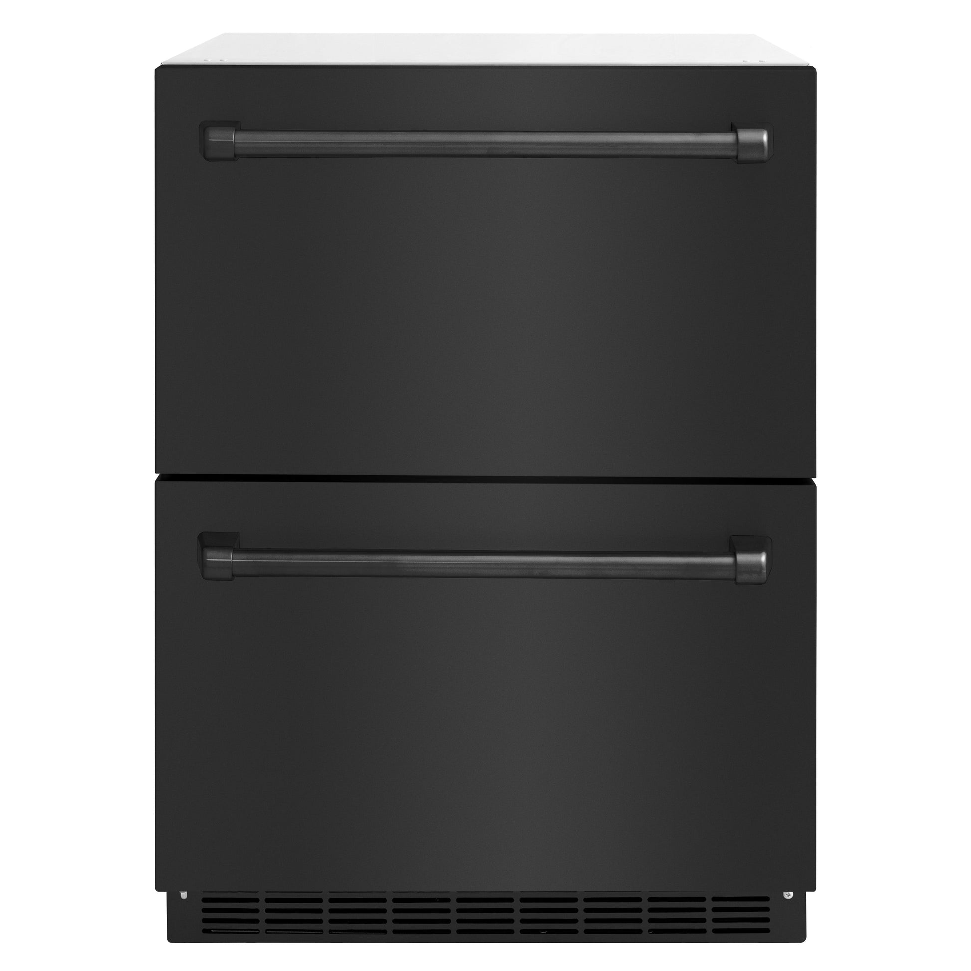 ZLINE 24 in. Touchstone 168 Can Outdoor-Rated Dual Refrigerator Drawer with Black Stainless Steel Doors (RDSO-BS-24)