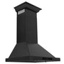 ZLINE 24" Convertible Vent Wall Mount Range Hood in Black Stainless Steel with Crown Molding (BSKBNCRN-24)