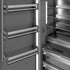 ZLINE Autograph Edition 24 in. 12.5 cu. ft. Column Refrigerator in DuraSnow® Stainless Steel with Graphite Gray Interior and Polished Gold Accents (RCRVZ-SN-24-G)