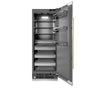 ZLINE Autograph Edition 30 in. 16.7 cu. ft. Column Refrigerator in Satin Stainless Steel with Graphite Gray Interior and Champagne Bronze Accents (RCRVZ-SN-30-CB)