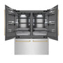 ZLINE Autograph Edition 60 in. 32.2 cu. ft. French Door Built-In Bottom Freezer Refrigerator with Water Dispenser and Ice Maker in Satin Stainless Steel with Graphite Gray Interior and Champagne Bronze Accents (GRBIVZ-SN-60-CB)