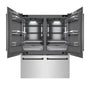 ZLINE Autograph Edition 60 in. 32.2 cu. ft. French Door Built-In Bottom Freezer Refrigerator with Water Dispenser and Ice Maker in Satin Stainless Steel with Graphite Gray Interior and Matte Black Accents (GRBIVZ-SN-60-MB)