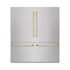 ZLINE Autograph Edition 72 in. 39.6 cu. ft. French Door Built-In Bottom Freezer Refrigerator with Water Dispensers and Ice Makers in DuraSnow® Stainless Steel and Polished Gold Accents (RBITZ-SN-72-G)