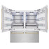 ZLINE Autograph Edition 72 in. 39.6 cu. ft. French Door Built-In Bottom Freezer Refrigerator with Water Dispensers and Ice Makers in DuraSnow® Stainless Steel and Polished Gold Accents (RBITZ-SN-72-G)