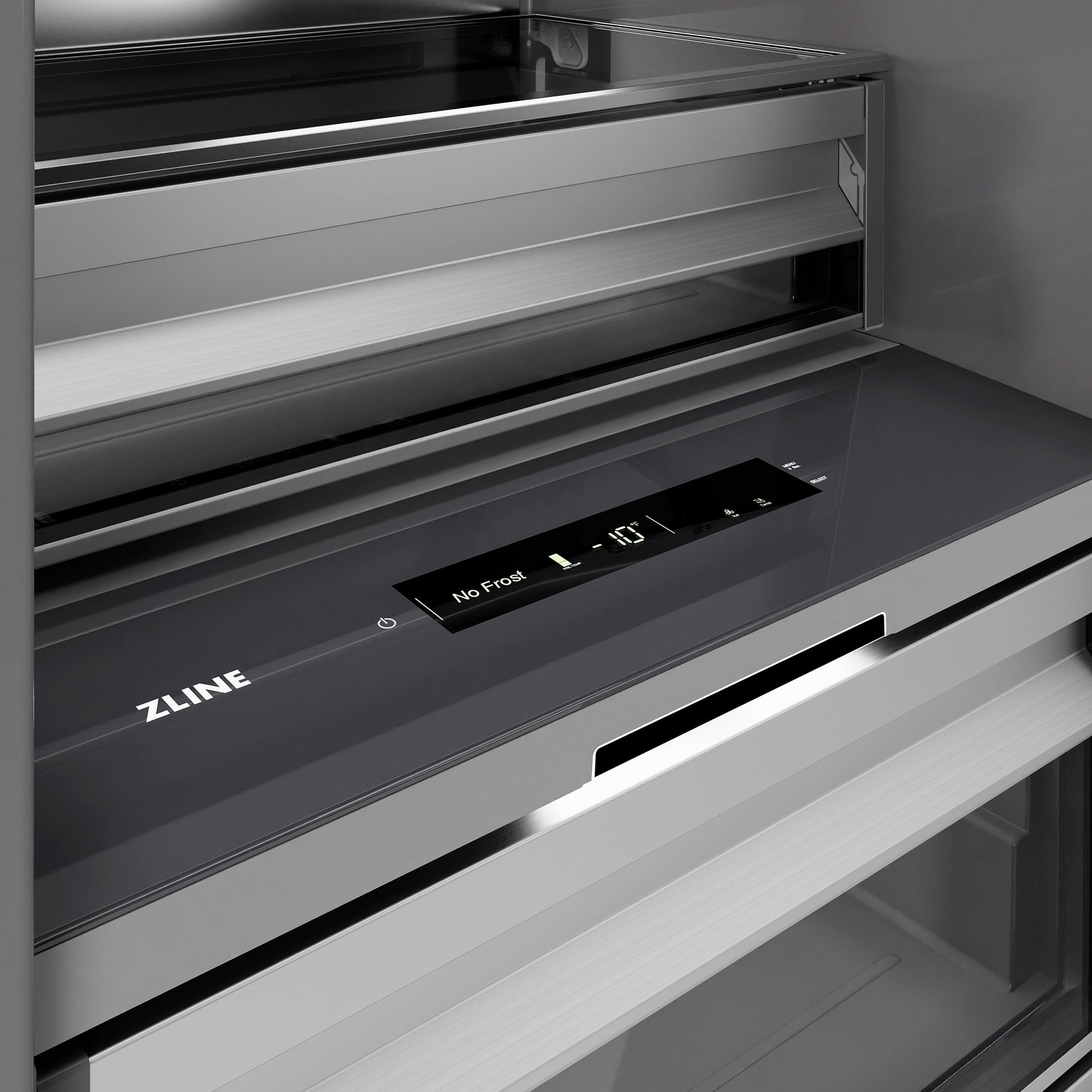 ZLINE Autograph Edition 18 in. 8.6 cu. ft. Panel Ready Right Hinge Column Freezer with Graphite Gray Interior and Polished Gold Accents (RBCFVRZ-18-G)