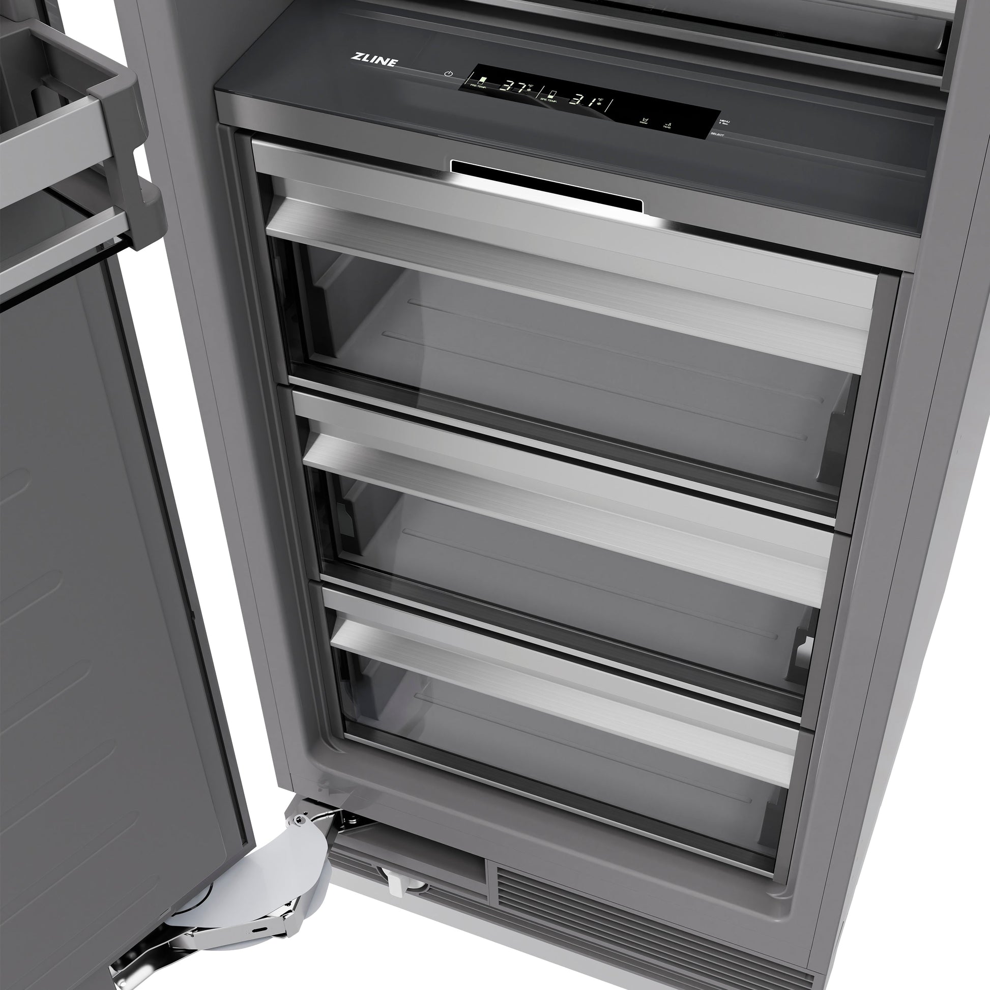ZLINE 24 in. 12.5 cu. ft. Panel Ready Column Refrigerator with Graphite Gray Interior (RBCRV-24)