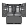 ZLINE Autograph Edition 60 in. 32.2 cu. ft. Panel Ready French Door Built-In Bottom Freezer Refrigerator with Water Dispenser and Ice Maker with Graphite Gray Interior and Matte Black Accents (GRBIVZ-60-MB)