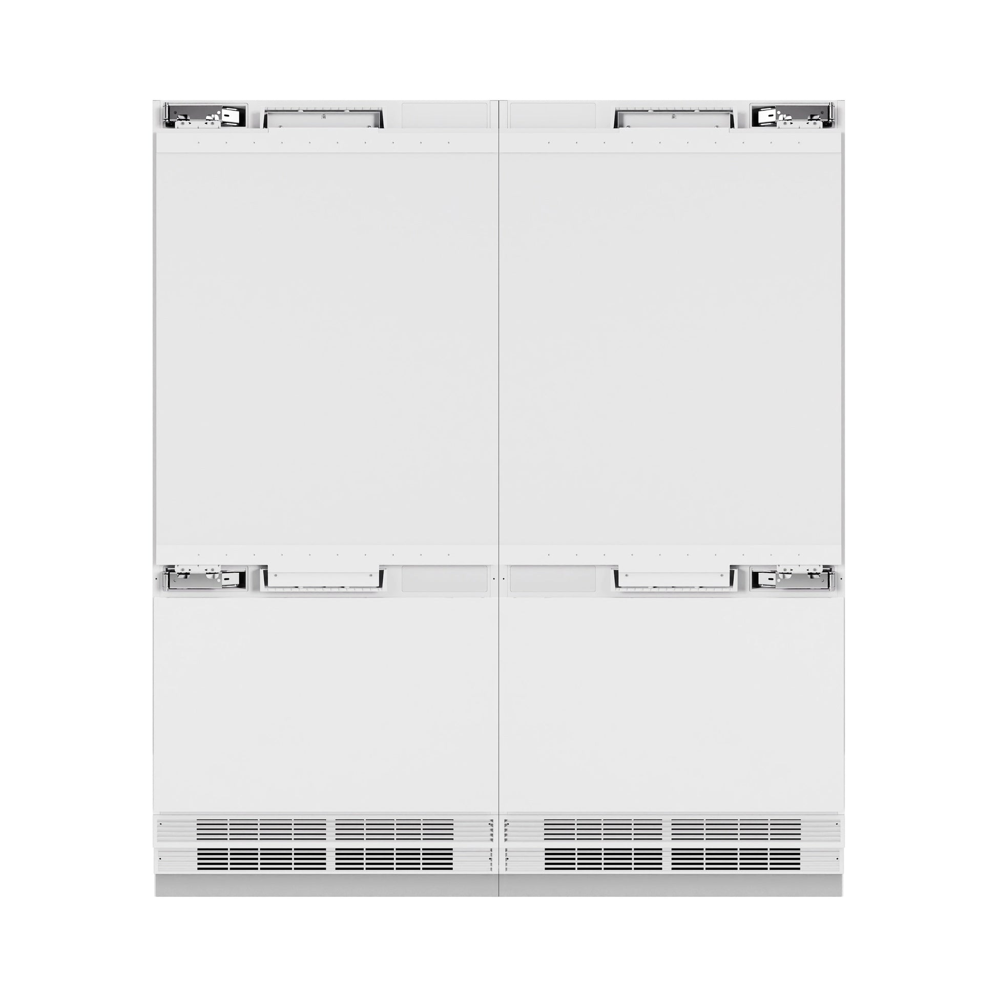 ZLINE Autograph Edition 72 in. 39.6 cu. ft. Panel Ready French Door Built-In Bottom Freezer Refrigerator with Water Dispensers and Ice Makers and Polished Gold Accents (RBITZ-72-G)