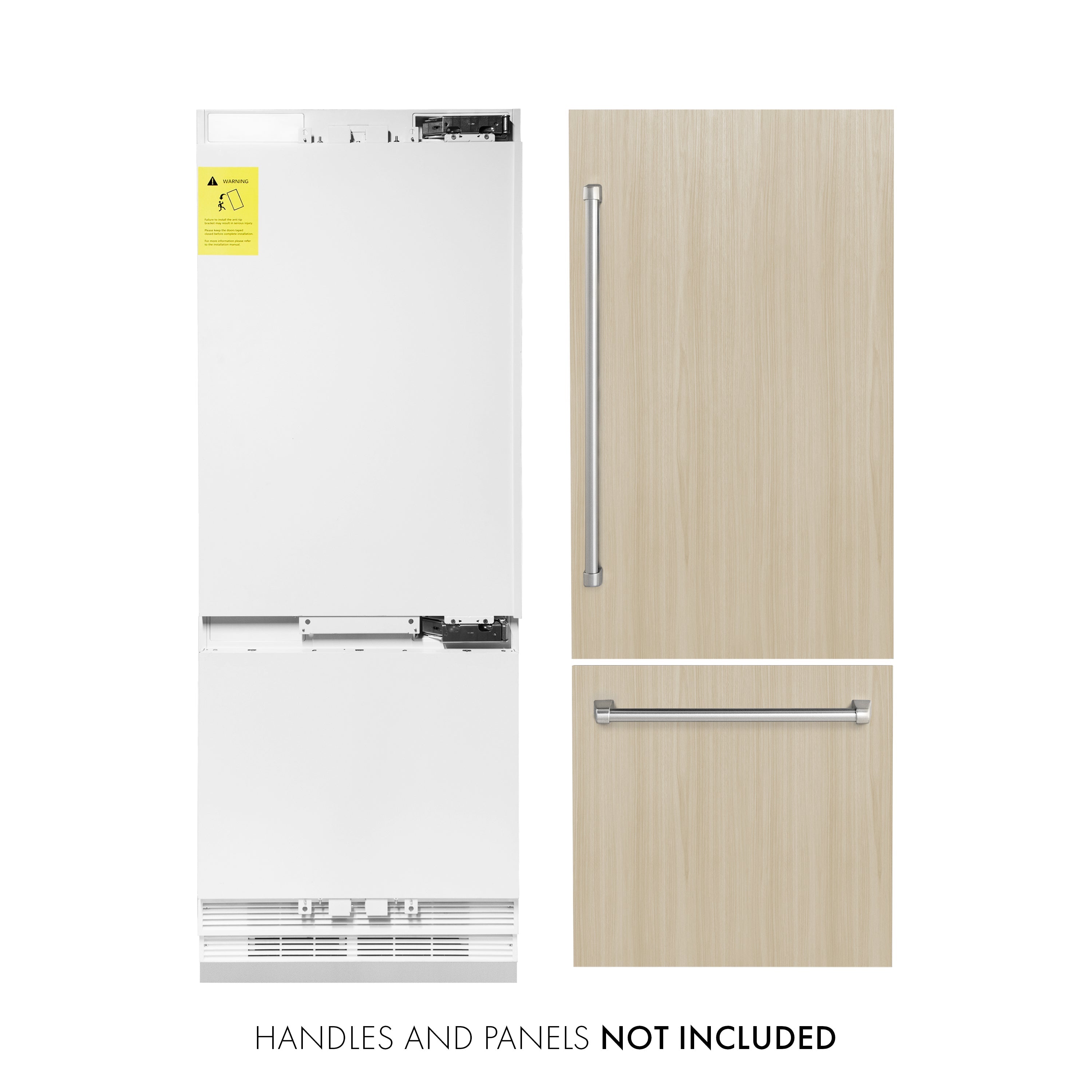 ZLINE 30 in. 16.1 cu. ft. Panel Ready Built-In Bottom Freezer Refrigerator with Water Dispenser and Ice Maker (RBIV-30)